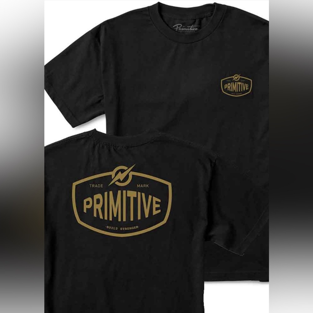 2610 - Primitive Stronger Skateboards Black T-Shirt Size Small